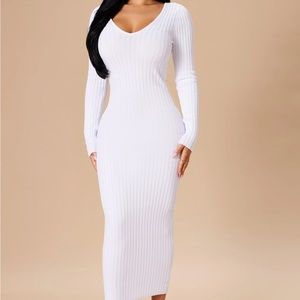 Fashion Nova Kallan Knit Dress White